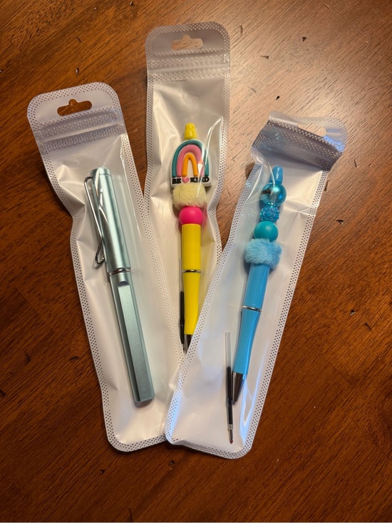 Other - Colorful Decorative Pen - Blue, Yellow, Silver Bundle Trio Set